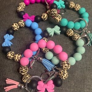 Colorful Beaded Keychain Bracelets for Kids